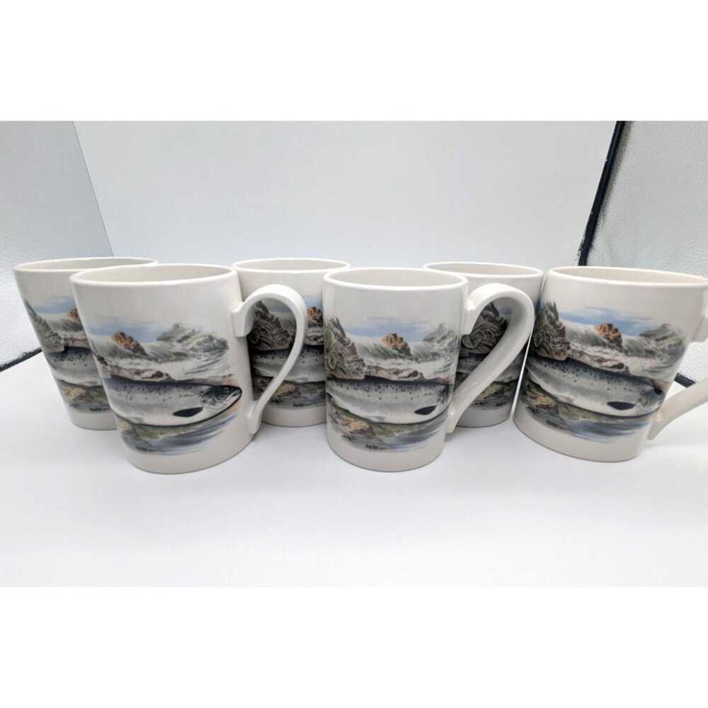 Portmeirion The  Compleat Angler Mug Salmon  (Salmo Salar) Green Stamp